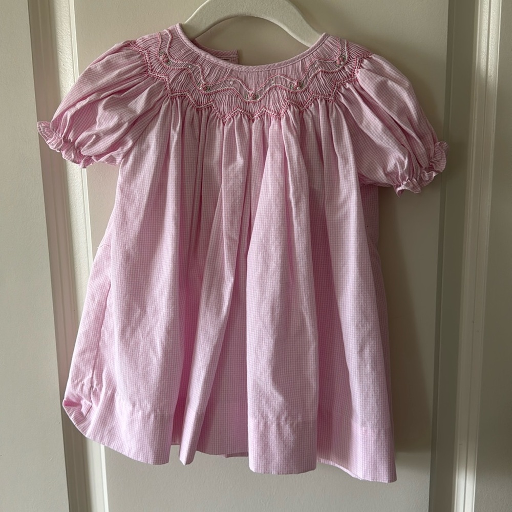 Petit Ami Pink Smocked Dress with bloomers - 9 months
